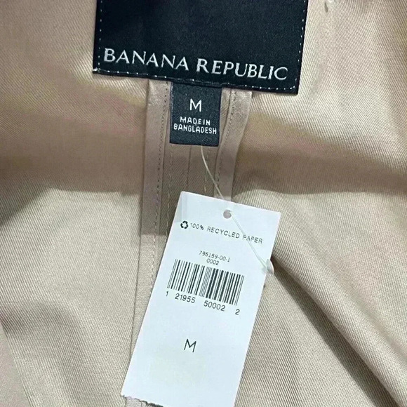 NWT Banana Republic Tan Floral Embroidered Patch Safari Utility Jacket Size M - Picture 6 of 7